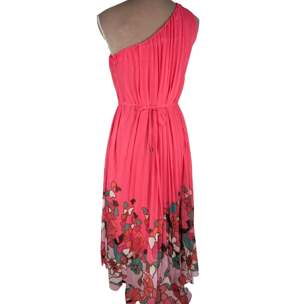 NWT Ted Baker Pinata Pink Midi Dress High Low Sz XS Tropical Resort Vacation - Picture 3 of 13